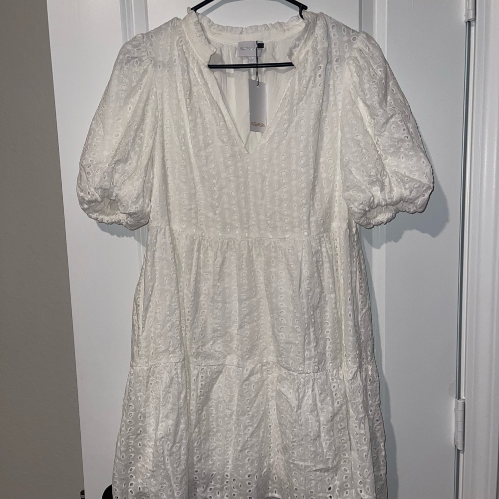 SUGARLIPS Jacey Babydoll Eyelet Mini Dress - Picture 6 of 12